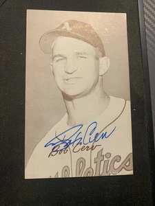 1947-66 EXHIBIT BOB CERV SIGNED KANSAS CITY ATHLETICS BASEBALL EX/MT - Picture 1 of 2