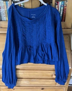Pilcro Anthropologie Women’s Blue Top Medium - Picture 1 of 6