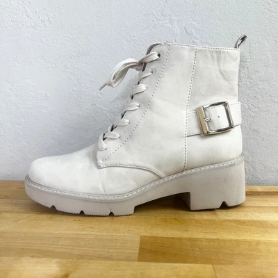 Naturalizer Botas Cabaret Marfil Beige Con Cordones Hebilla Tobillo Combate EE. UU. 6,5 M Foto 1 de 4