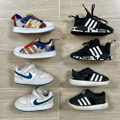 Tenis Adidas Nike para niños pequeños talla 7c-7.5c *Lote de 4* unisex bebé USADOS USADOS EN EXCELENTE ESTADO Foto 1 de 4