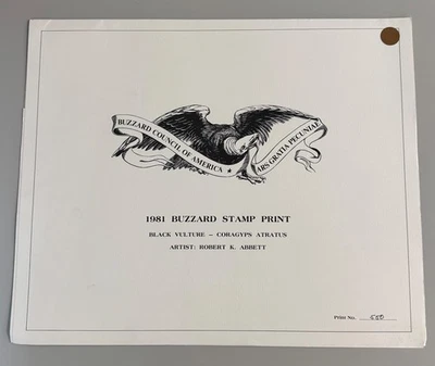 1981 Buzzard Stamp & Print by Robert K. Abbett - Image 1 of 4