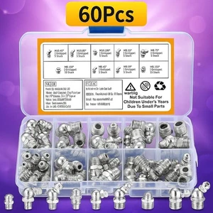 60-teiliges metrisches Fettverschraubungs-Set, Hydraulikfett Zerk Sortiment-Set, 45 90 DE - Bild 1 von 8