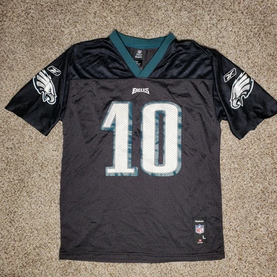 Camiseta deportiva juvenil grande negra de fútbol americano NFL deSean Jackson Reebok de los Philadelphia Eagles Foto 1 de 4