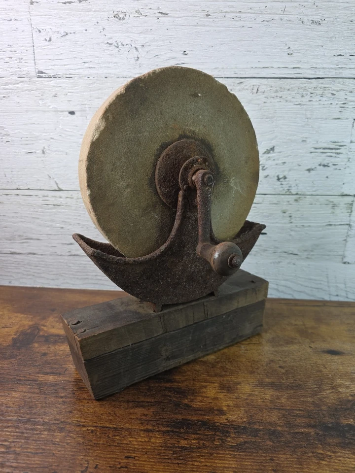 Primitive Antique Grinding Wheel 7¼" Wheel Early Cabin Goods VG - Image 1 of 4