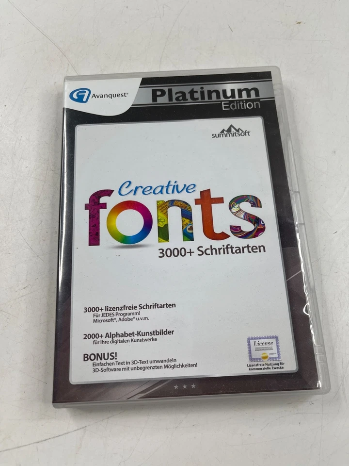 Computer Schriftarten Manager Creative Fonts Platinum Edition Neu - Bild 1 von 2