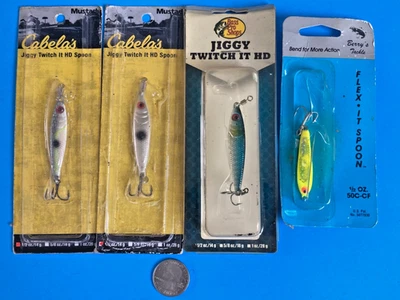 НОВЫЙ ЛОТ 4 ДЖИГОВАЯ ЛОЖКА БАС PRO JIGGY TWITCH CABELA'S РЫБОЛОВНЫЕ ПРИМАНКИ ЛОЖКИ НОВЫЕ НЕРАСПАКОВАННЫЕ - Изображение 1 из 4