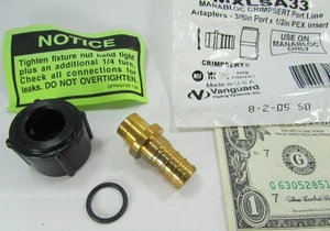 Menge 10 Vanguard Manabloc Crimpset 3/8" Anschluss auf 1/2" Pex Messing Sanitär Adapter - Bild 1 von 16