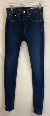 Rag & Bone Jeans Womens 24 Blue Dark Wash Denim Cotton High Rise Skinny Leg - Image 1 of 4