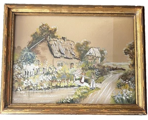 Vtg Original 1930s Watercolor Painting  Landscape signed Florence Hall 14 x 11 - Picture 1 of 6