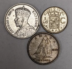 Different Countries Silver Coins Lot of 3 - Picture 1 of 3