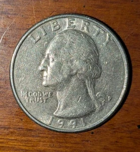 1991-P Washington Quarter Extra Fine & Shiny Struck Through Grease Error - Picture 1 of 11