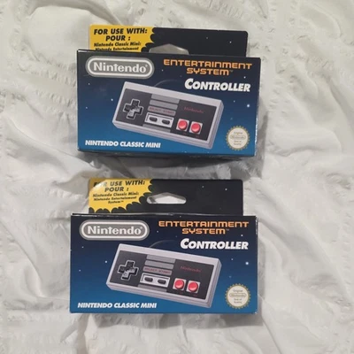 2 X Official Nintendo NES Classic Mini Wired Controller UK BRAND NEW UNOPENED  - Image 1 of 4
