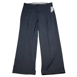 Pantalones Perry Ellis Azul Gris 34x30 Micro Melange Ajuste Clásico Elastizados Viaje Lujo - Imagen 1 de 20