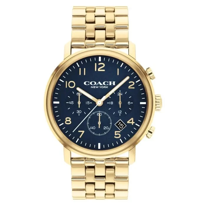 COACH 14602574 HARRISON BLUE CHRONOGRAPH DIAL GOLD TONE MENS WATCH