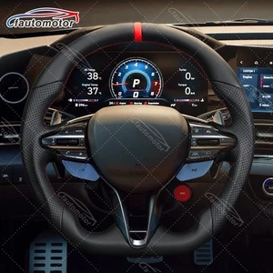 Volante completo de cuero Red Line apto para Hyundai Elantra 2022-2025 forma de D - Imagen 1 de 15