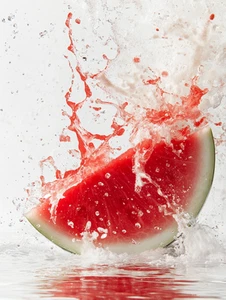 Canvas Art Red Watermelon Slice Splashed Kitchen Wall Picture Poster Print - Picture 1 of 22