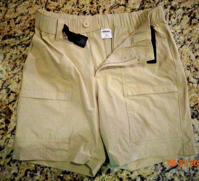 Shorts cargo Sonoma masculino externo 30 bege náilon elástico cintura elástica - Imagem 1 de 4