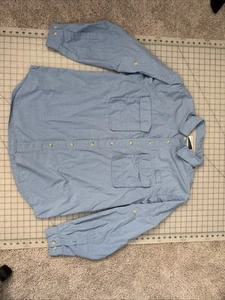 ExOfficio Insect Shield Shirt Mens XL Blue Fishing Long Sleeve Vented Hiking - Picture 1 of 10