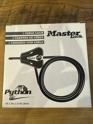 Master Lock Python Adjustable 6' Cable Lock w/ Keys Model 8419KA4534 New in Box - Image 1 of 4