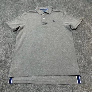 Abercrombie Fitch Polo Shirt Boys Large Grey Cotton Collar Short Sleeve Muscle - Picture 1 of 12