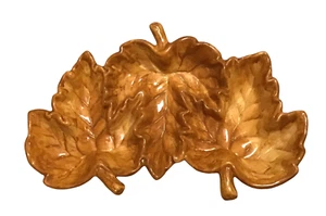 Harvest Collection 3 Section Leaf Serving Dish Server Fall Baum Bros - Picture 1 of 5