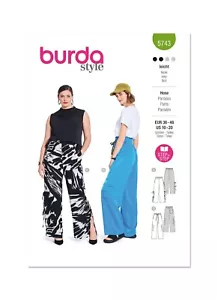 BURDA 5743 MISSES PANTS TROUSERS Sewing Pattern Sizes 10-20 Skill: EASY - Picture 1 of 9