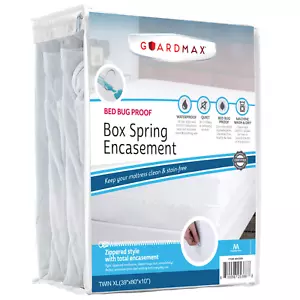 Guardmax Waterproof Box Spring Protector Encasement with Zipper - Picture 1 of 9