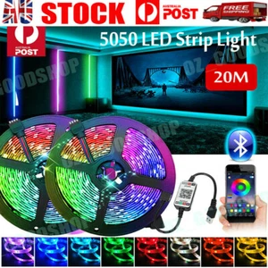 12V RGB LED Strip Lights IP65 Waterproof 5050 5M 10M 20M 300 LEDs USB Bluetooth - Picture 1 of 18