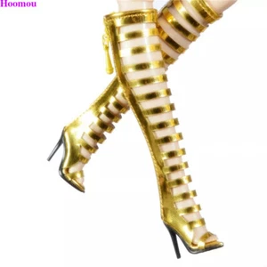 Fashion Gold Boots Shoes For 1/6 FR2 Nu.face FR6.0 Jason wu MUSES integrity toys - Picture 1 of 4