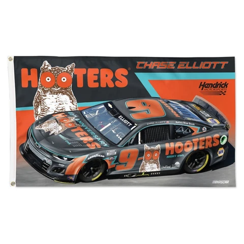 Chase Elliott 2023 Wincraft #9 Hooter's Night Owl 3x5 Deluxe Flag Cover