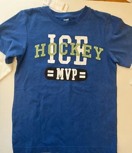 NWT Boys 7 Gymboree ICE HERO Royal-Blue Faux Thermal Double Sleeve HOCKEY SHIRT - Picture 1 of 4