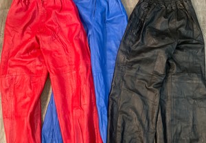 希少】vintage sidezip design leather pants-