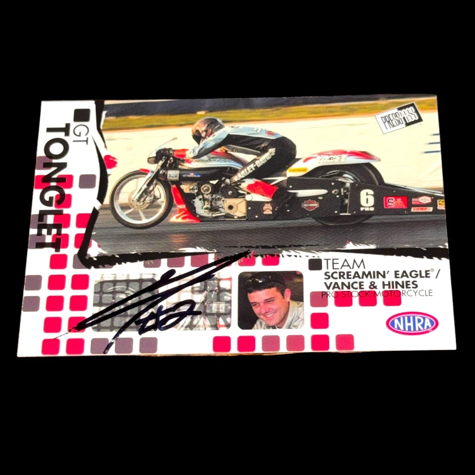 GT TONGLET 2005 PRESS PASS RACING #49 signed PRO STOCK BIKE NHRA card RARE V1 - Image 1 of 1