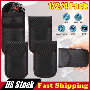 4 PZ Borsa Faraday per Portachiavi Auto Blocco Segnale RFID Anti-Hacking Case Blocker - Foto 1 di 12