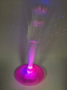 Pink Fiber Optic LED Table Lamp Night Light Color-Changing Battery-Power DIY US - Picture 1 of 3