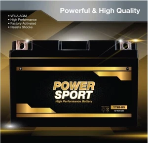 YT9B-BS AGM Lead Acid Battery For 2006 - 2018 Yamaha Raptor 700 700R 700SE - Picture 1 of 6