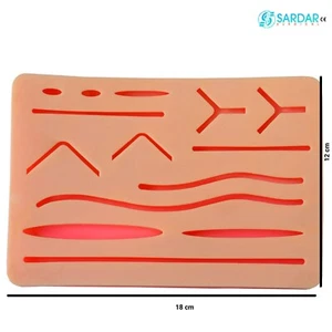 Almohadilla de Sutura de Silicona Para Practica Sutura Piel Con 3 capas Suture - Imagen 1 de 8
