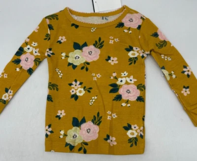 Koala Kids Mustard Yellow Floral Long Sleeve Shirt Size 18 Month Old - Image 1 of 3