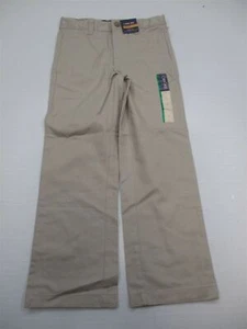 new CHEROKEE pants Youth Size 7 Cotton Flat Front Khaki Tan  - Picture 1 of 8