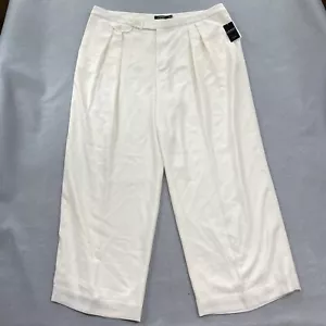 Lauren Ralph Lauren Pants Womens 20W Winter Cream Wide Leg Pleated Lined - Picture 1 of 9