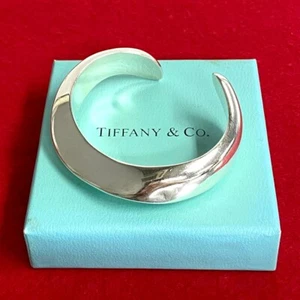 TIFFANY&CO. Elsa Peretti Bone Cuff Silver 925 Bangle Bracelet Accessory w/o box - Picture 1 of 3
