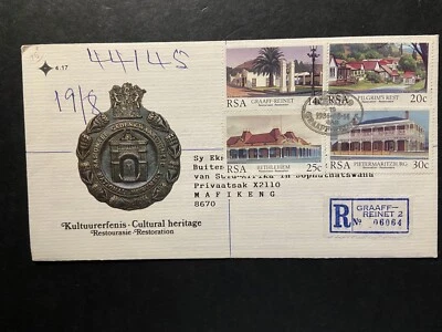 South Africa 1986 Restoration of Historic Buildings SG600-603 Registered FDC - Image 1 of 3