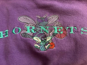 VTG 1990's Charlotte Hornet's Embroidered Purple Sweatshirt - XL - RARE - Picture 1 of 10