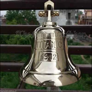 VINTAGE STYLE BRASS MARINE SOLID SHIP BELL ANTIQUE NAUTICAL WALL MOUNTING DECOR - Picture 1 of 6