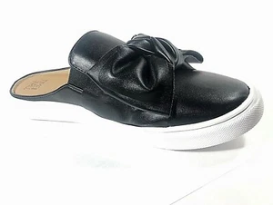 Time and Tru Mujer Puntera Cerrada Negro Sin Cordones Arco Acento Mula Talla 6 7 - Imagen 1 de 10