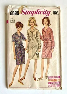 Vestido de una pieza vintage Simplicity Misses patrón de costura vestidos patrones - Imagen 1 de 2