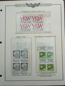 1974 - U.S STAMPS - 3 PLATE BLOCKS - HISTORICAL EVENTS - #249 - Picture 1 of 1