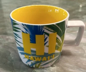Starbucks 2016 HI HAWAII palma tropicale / giallo 14 once. Tazza, manico quadrato - Foto 1 di 4