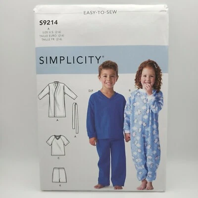 Simplicity 9214 Children's Cozywear Robe Pajamas Pattern Size 2-6 Uncut - Image 1 of 4