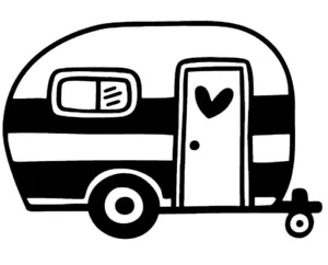Adesivo gancio rimorchio camper campeggio esterno cuore nero auto decalcomania regalo decorazione NUOVO - Foto 1 di 2
